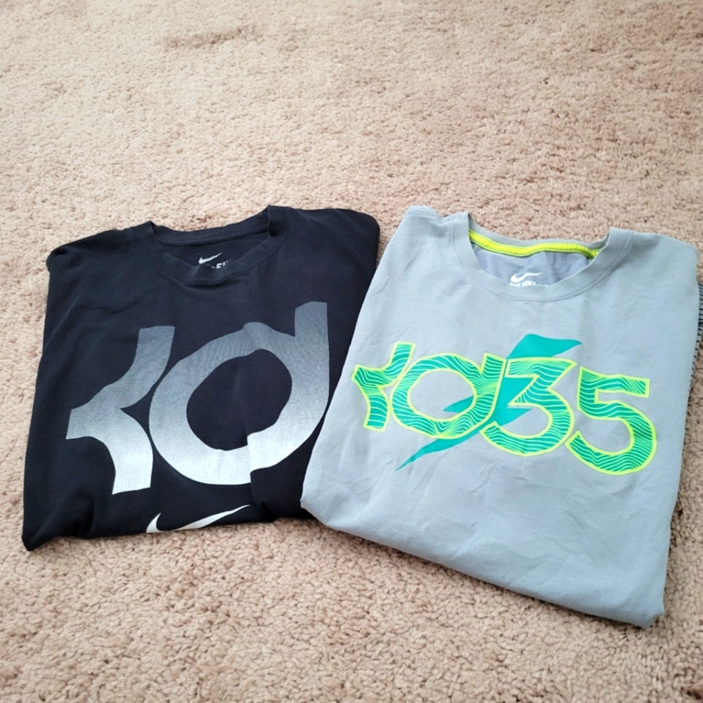 Set Of 2 Kevin Durant KD Nike DRI-FIT Short Sleeve Mens Shirts - Size XL